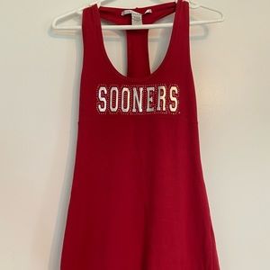 OU Sooners Red T-Back Dress with Ruffle Bottom